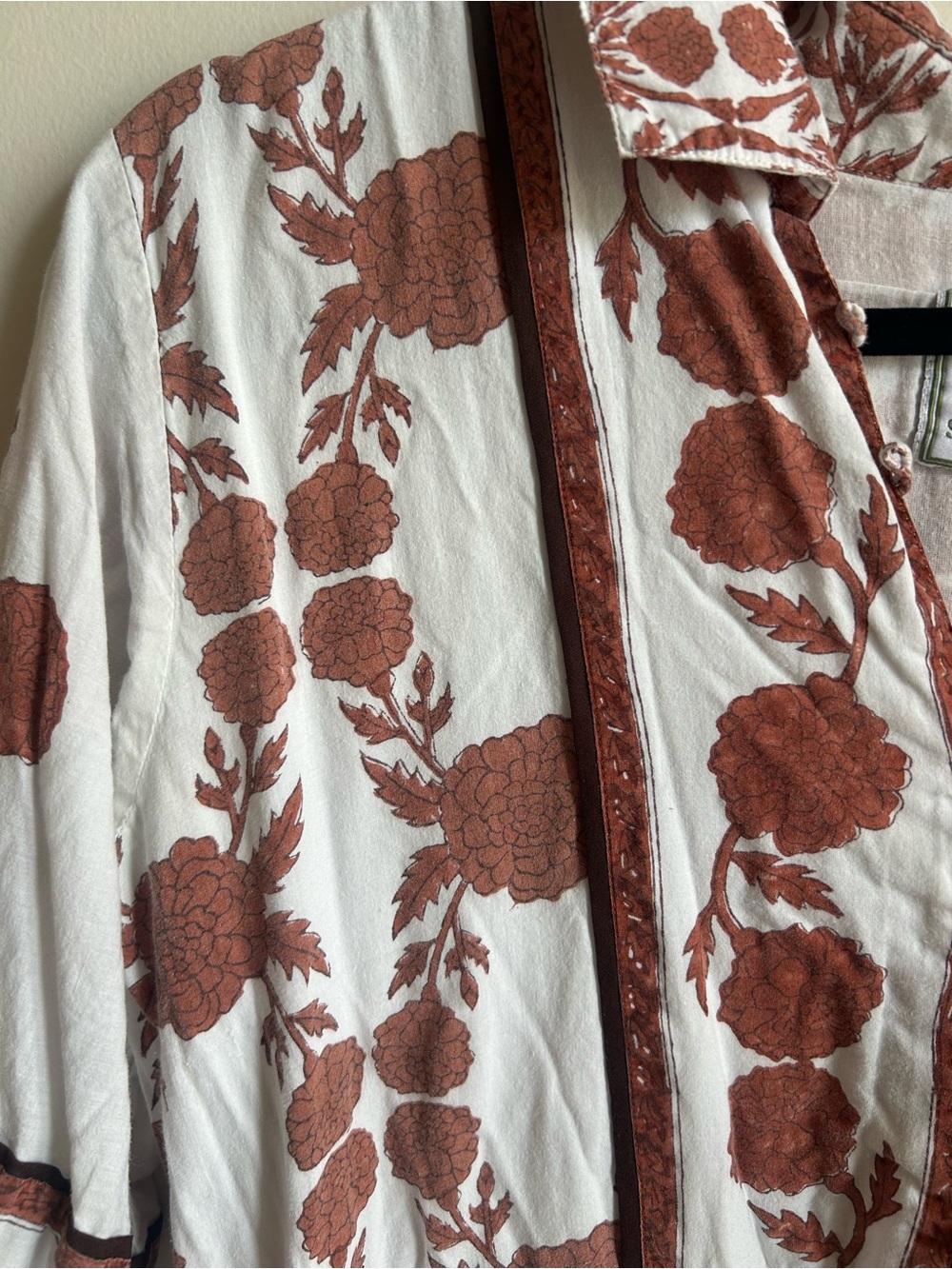 SUE SARTOR Flounce Dress | Burnt Orange Marigold - Size L - Picture 3 of 3